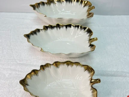 Luxury 3 Piece Leaf Set Ceramic