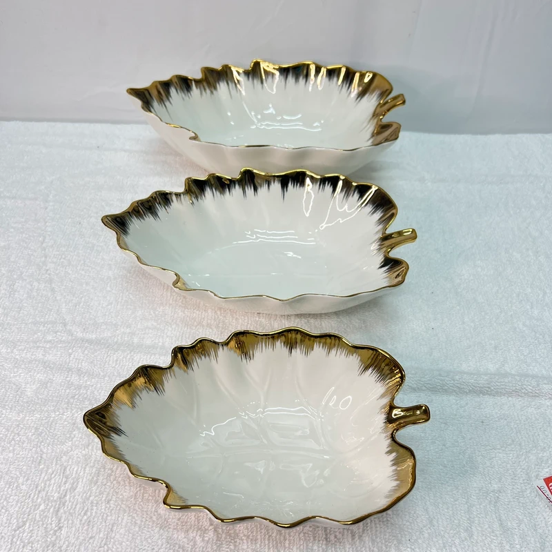 26 Luxury 3 Piece Leaf Set Ceramic