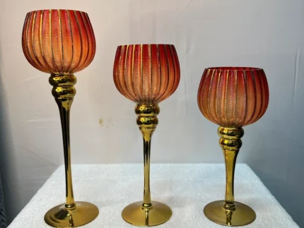 Luxury big glass candle stand