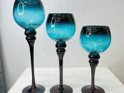 Luxury glass candle stand set