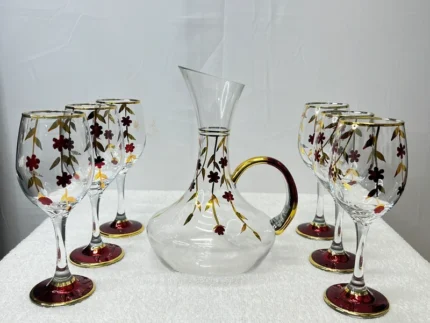 Luxury floral glass jug set
