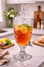 glass juice dispenser with faucet