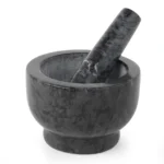 black marble mortar and pestle