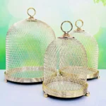 Metal Glass Candle Holder Set