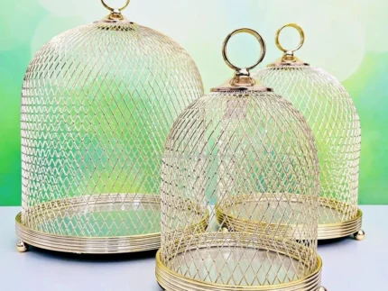 Metal Glass Candle Holder Set