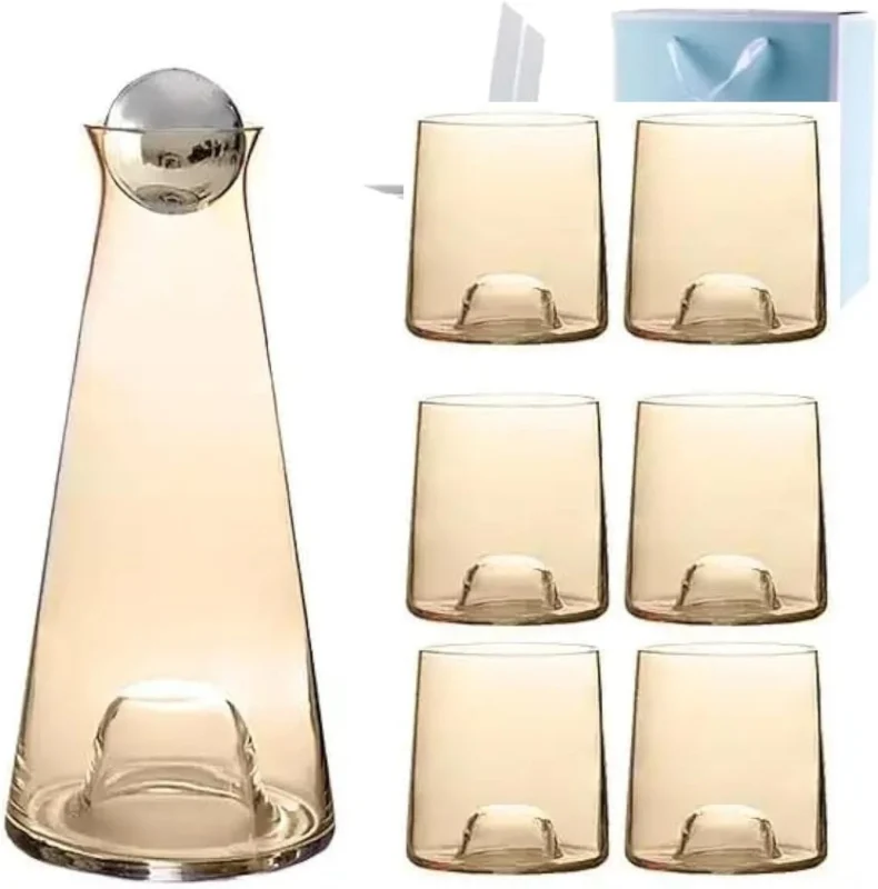 Luxury Glass Jug Set - Luxury Glass Jug Set with Ball Lid – Water Dispenser & Serving Set