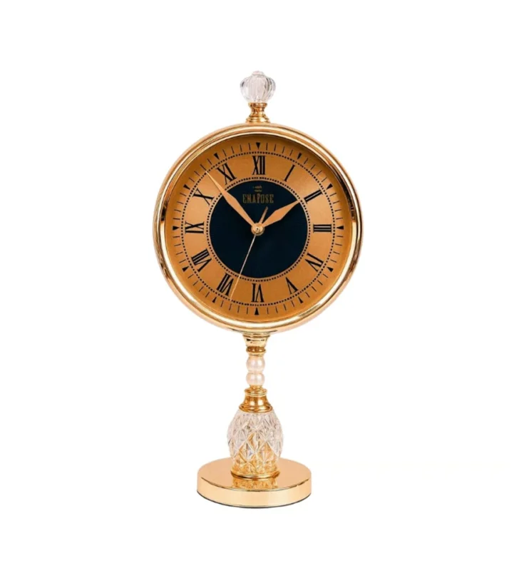 Luxury Mirrored Table Clock - Luxury Mirrored Table Clock 41cm Enarose Domed – Classic Roman Numeral Decorative Clock (view 2)