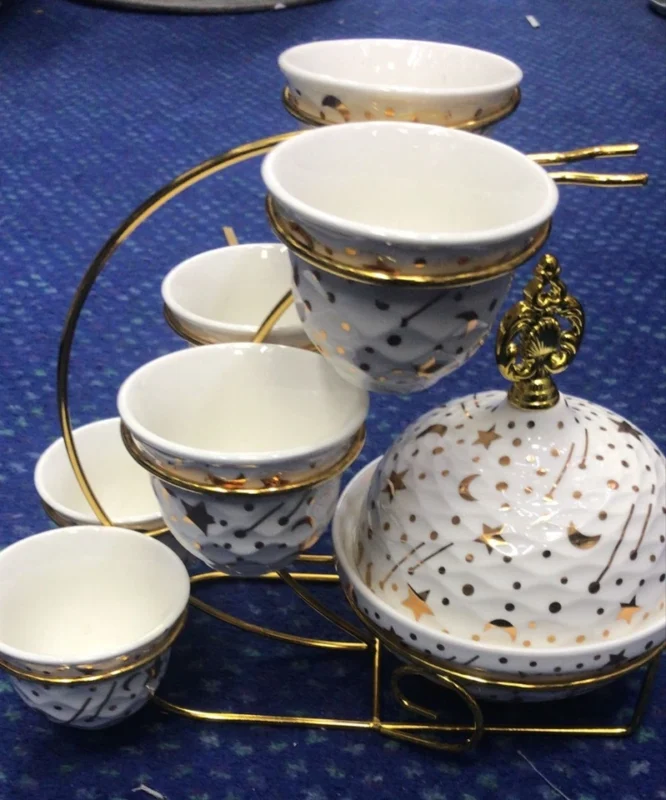 YBS Cups Mugs Set - Luxury YBS Cups Mugs Set with Stand & Dry Fruit Holder – Elegant Tea & Coffee Set (view 2)