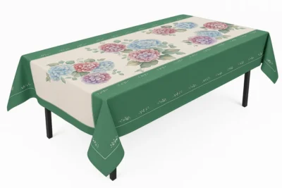 Green Hydrangea Tablecloth, view 1