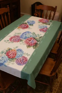 Green Hydrangea Tablecloth, view 2