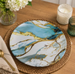 Luxury Blue & Gold Serving Plates