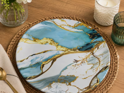 Luxury Blue & Gold Serving Plates