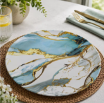 Luxury Blue & Gold Serving Plates