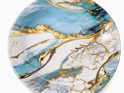 Luxury Blue & Gold Serving Plates