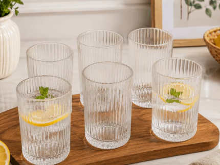 Ribbed Glass Tumblers