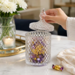 Acrylic Diamond Cut Storage Jar