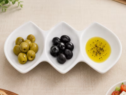 Triple Compartment Serving Dishes
