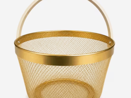 Gold Metal Mesh Basket