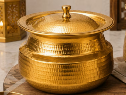 Gold Hammered Serving Pot
