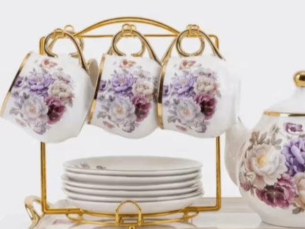 Ceramic Floral Tea Set