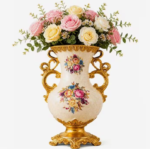 Baroque Floral Gold Vase