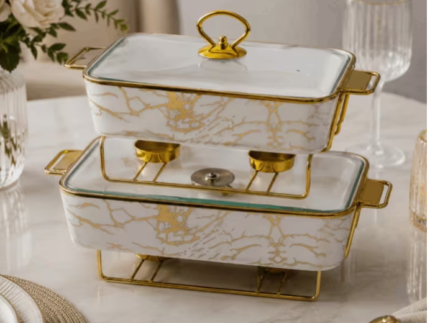Ceramic Chafing Dish Set