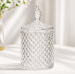 Acrylic Diamond Cut Storage Jar