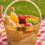 Gold Metal Mesh Basket