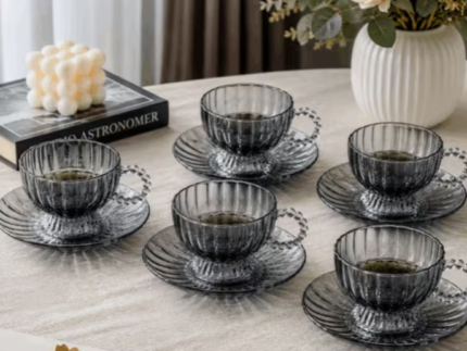 Glass Tea Cup & Saucer