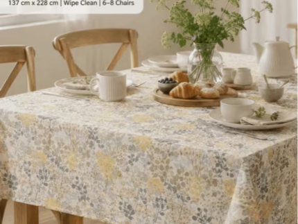 Floral Wipe Clean Tablecloth