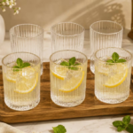 Ribbed Glass Tumblers