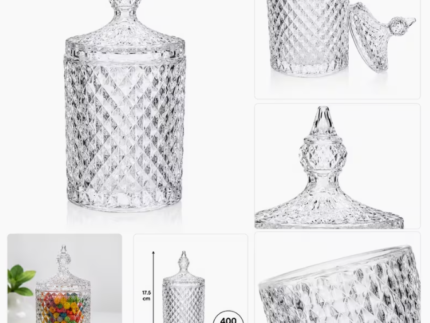 Acrylic Diamond Cut Storage Jar