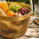 Gold Metal Mesh Basket