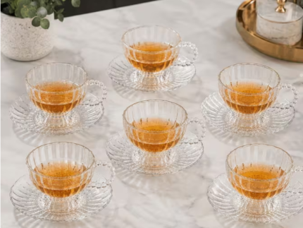 Glass Tea Cup & Saucer