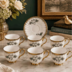 Floral Ceramic Tea Cup & Saucer
