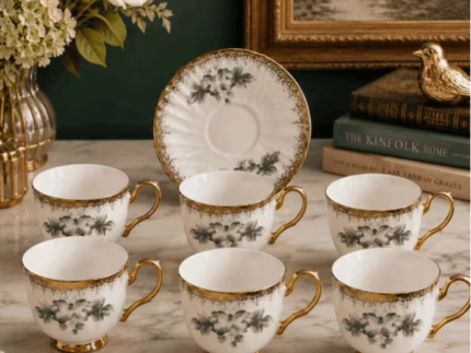 Floral Ceramic Tea Cup & Saucer