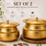 Gold Hammered Serving Pots