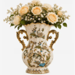 Ornate Floral Porcelain Vase