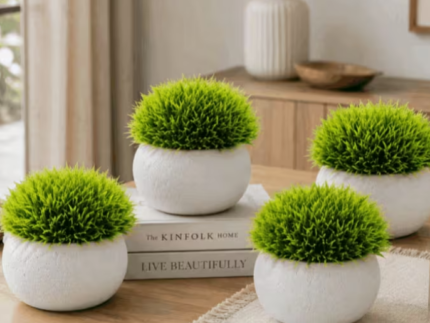 4PCS Artificial Grass Pots
