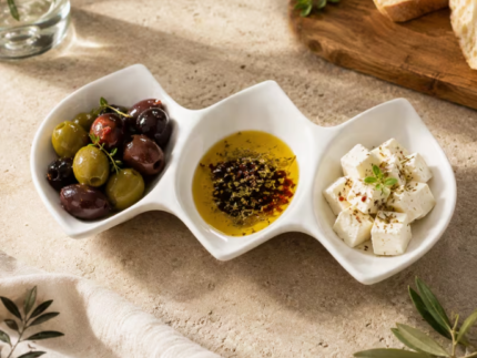 Triple Compartment Serving Dishes
