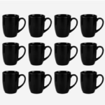 Black Ceramic Coffee Mug Set