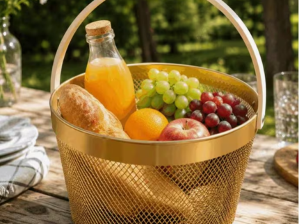 Gold Metal Mesh Basket