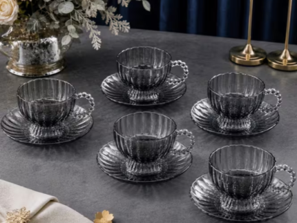 Glass Tea Cup & Saucer