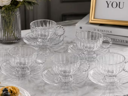 Glass Tea Cup & Saucer