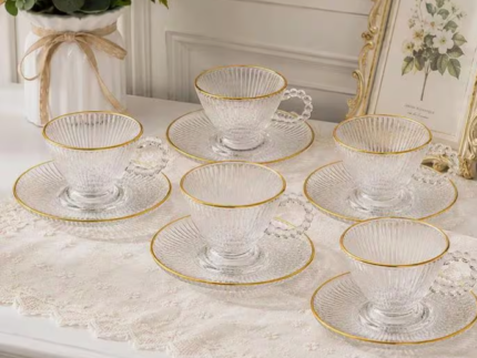Glass Tea Cup & Saucer