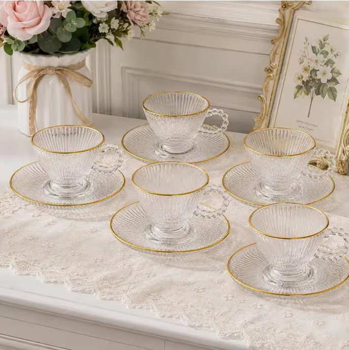 Capture Glass Tea Cup & Saucer