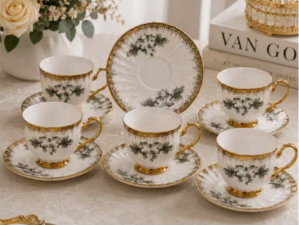 Floral Ceramic Tea Cup & Saucer