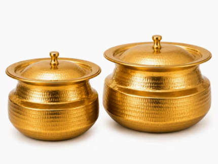 Gold Hammered Serving Pots