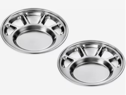 Stainless Steel Divided Dinner Tray Set