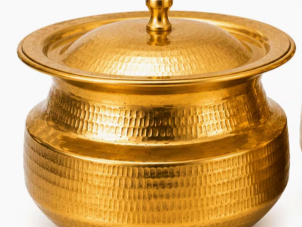 Gold Hammered Serving Pot